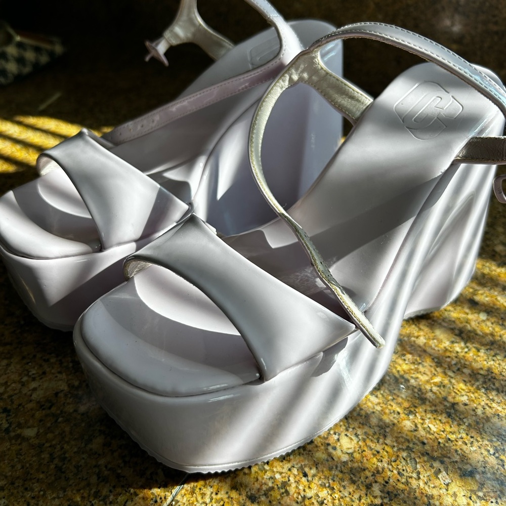 Purple platform Wedges Heels